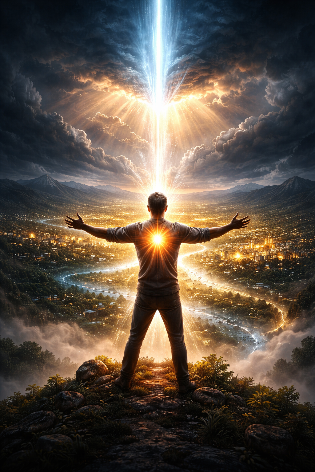 the creator's will is the light of the spirit of man, the world needs the will of the creator through the spirit of man.