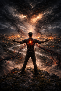 The Creator's will lost, the spirit of man darkened and the world is chaotic.